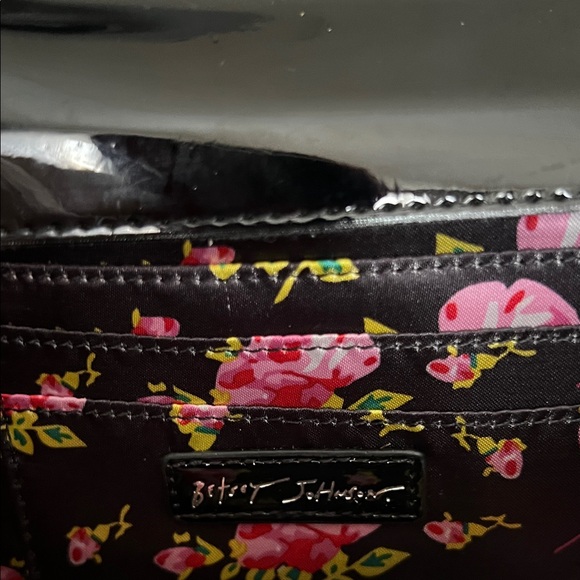 Betsey Johnson Black Glitter Bow Clutch - Picture 4 of 6